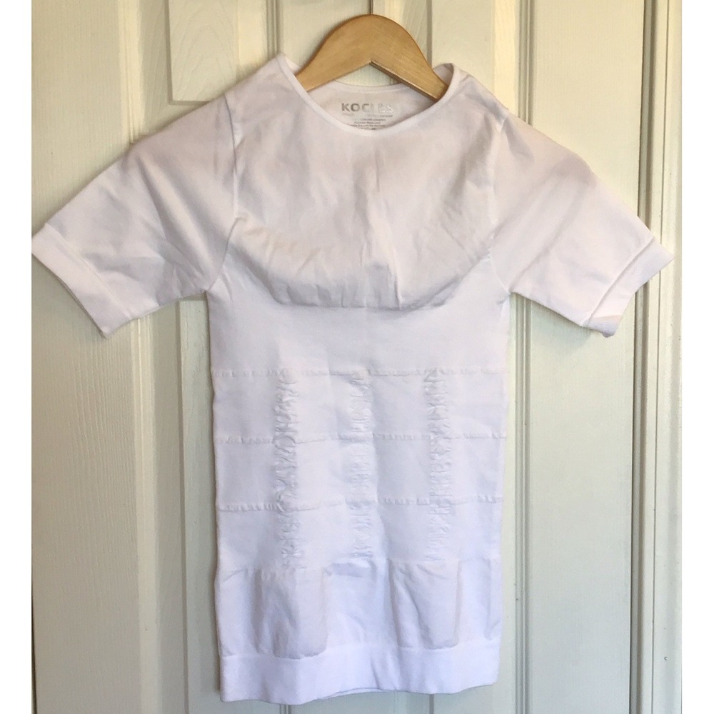 NWT Men's Kockles Techfit Compression Short Sleeve White Shirt Size Large